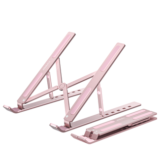 联想ThinkPad 笔记本支架电脑支架散热器便携铝合金粉色增高架 苹果拯救者小新华为11-17.3英寸XT6玫瑰金