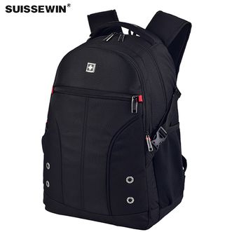 SUISSEWIN 春夏新款商务简约双肩包大容量防泼水背包电脑包旅行包9016
