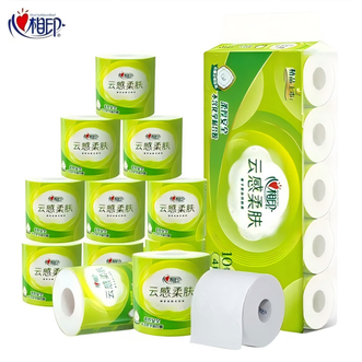 心相印 4层加厚立体压花 云感亲肤卷纸10卷 150g重磅家用卫生纸 柔厚不易渗透 心相印 4层加厚立体压花 云感亲肤卷纸10卷 150g重磅家用卫生纸 柔厚不易渗透
