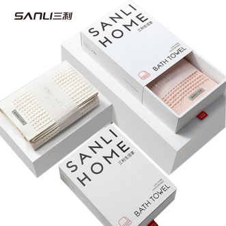 三利 埃及棉抗菌华夫格浴巾礼盒装 75*142cm 260克/条 颜色随机 三利 埃及棉抗菌华夫格浴巾礼盒装 75*142cm 260克/条 颜色随机