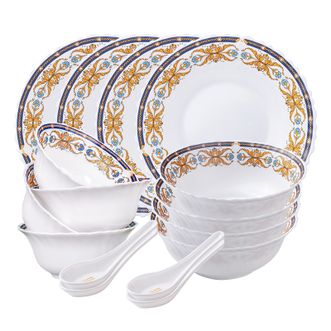 VISIONS  餐具套装耐高温玻璃碗碟盘套装 彭巴杜夫人餐具16件套A