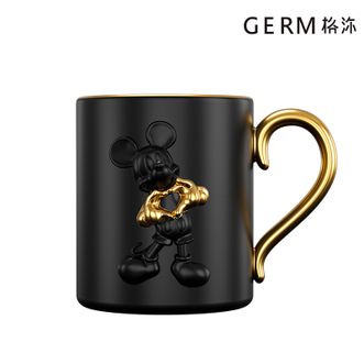  格沵/germ  米奇系列爱心浮雕马克杯415ml 陶瓷水杯 咖啡杯 马克杯