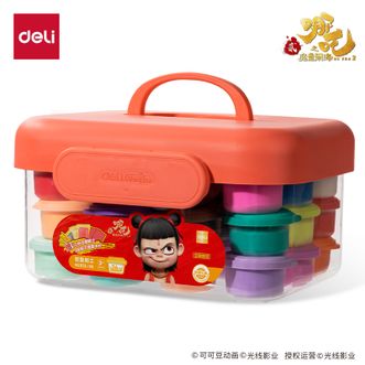 得力/deli  哪吒联名轻型粘土橡皮泥DIY手工玩具 36色赠3色粘土+工具刀 NZ813 得力/deli  哪吒联名轻型粘土橡皮泥DIY手工玩具 36色赠3色粘土+工具刀 NZ813
