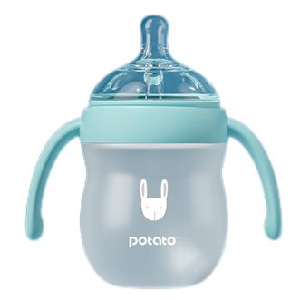 小土豆 硅胶奶瓶超宽口径宝宝防胀气耐摔新生婴儿奶瓶硅胶260ml