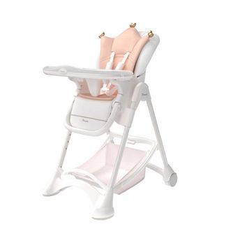 Pouch宝宝餐椅多功能婴儿吃饭可折叠便携餐桌椅K05party派对白