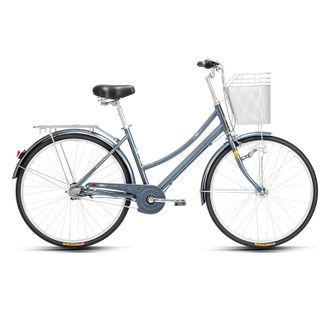 永久（FOREVER）  城市自行车女式日本禧玛诺内三速变速通勤车内发电花鼓学生单车 26寸 灰色