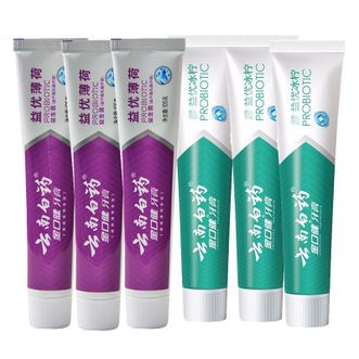 云南白药 105g*6支(共630g)牙膏 益生菌牙膏亮白清新口气成人牙膏家庭装 云南白药 105g*6支(共630g)牙膏 益生菌牙膏亮白清新口气成人牙膏家庭装