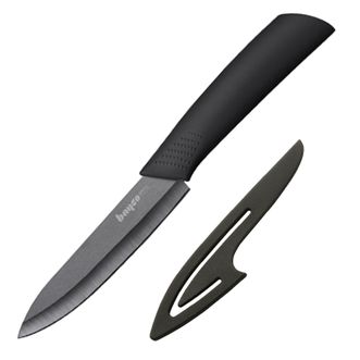拜格BAYCO陶瓷刀4英寸黑刃陶瓷水果刀带刀鞘无需磨刀 BD8022