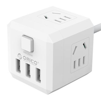 奥睿科/ORICO USB智能插座 立体方形转换排插插头 多孔便携桌面立体插座