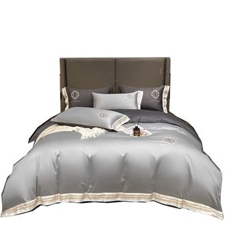 洁丽雅/Grace 四件套刺绣纯色100%聚酯纤维 莎-浅灰 200*230cm JDSJT003 洁丽雅/Grace 四件套刺绣纯色100%聚酯纤维 莎-浅灰 200*230cm JDSJT003