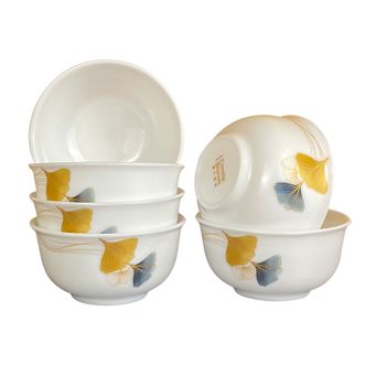 VISIONS  Corelle Brands冰萃玲珑金银杏餐具饭碗6件套CB-BSYX06/KZ/LS VISIONS  Corelle Brands冰萃玲珑金银杏餐具饭碗6件套CB-BSYX06/KZ/LS