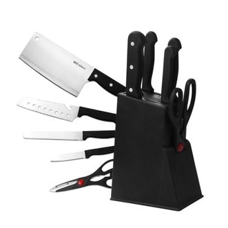 象扣6件套刀具套装菜刀组合厨房用具水果刀切片刀刀架厨师刀家用刀具套装YG-602系列