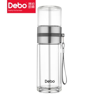 德铂（Debo）特尔斯茶水分离双层玻璃杯 旅行茶杯办公水杯 DEP-746