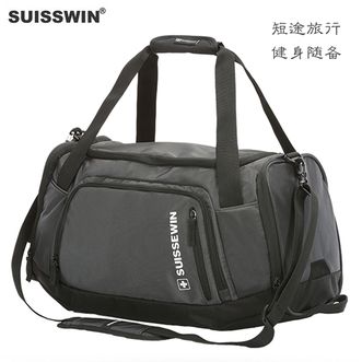 SUISSEWIN 新款上市 旅行袋 男士轻便防水大容量短途行李包 休闲时尚健身包SN5015-B