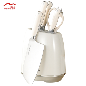 温仑山 多功能刀具家用厨房不锈钢菜刀切片刀水果刀砍骨刀剪刀瓷光弯月刀具套装6件套 温仑山 多功能刀具家用厨房不锈钢菜刀切片刀水果刀砍骨刀剪刀瓷光弯月刀具套装6件套