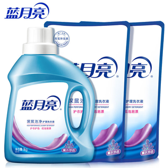 蓝月亮 去污易漂洗衣液 补充装 薰衣草香 强效去污组合装6斤1瓶装+2袋装 蓝月亮 去污易漂洗衣液 补充装 薰衣草香 强效去污组合装6斤1瓶装+2袋装