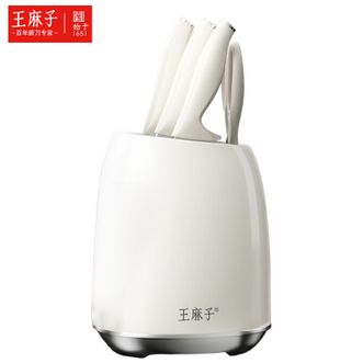 王麻子 申墨系列白鹭6件套 家用切片刀多用刀砍骨刀水果刀厨房剪刀通风刀座组合多功能刀具 王麻子 申墨系列白鹭6件套 家用切片刀多用刀砍骨刀水果刀厨房剪刀通风刀座组合多功能刀具