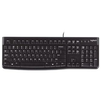 罗技 K120 键盘 有线键盘 办公键盘 全尺寸 黑色 USB口