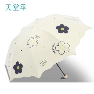 天堂伞 小巧黑胶防紫外线遮阳伞大花三折晴雨两用伞 33918E 花朵传奇 天堂伞 小巧黑胶防紫外线遮阳伞大花三折晴雨两用伞 33918E 花朵传奇