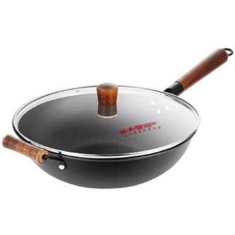 炊大皇 铁锅韵味不锈精铁炒锅无涂层铁锅炒勺炒菜锅 34CM KA60600 炊大皇 铁锅韵味不锈精铁炒锅无涂层铁锅炒勺炒菜锅 34CM KA60600
