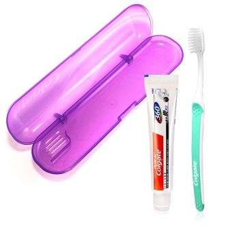 高露洁（Colgate）便携式旅行牙膏牙刷套装 （牙膏40g+护龈牙刷）2套【 颜色包装随机发】