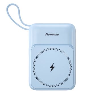 纽曼/Newsmy  10000毫安自带线磁吸无线快充移动电源 22.5W超级闪充多功能数显充电宝AL39蓝色