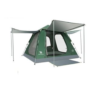 骆驼户外帐篷加厚可折叠三门全自动公园帐篷露营防暴雨装备用品 A1S3NAO105 军绿
