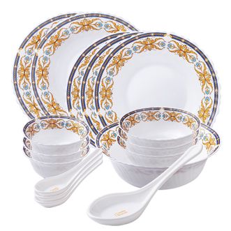 VISIONS  餐具套装耐高温玻璃碗碟盘套装 彭巴杜夫人 餐具16件套B