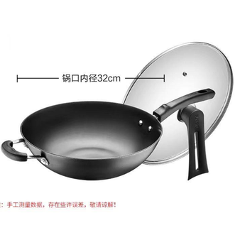 苏泊尔/Supor 炒锅真不锈锅无涂层炒菜锅铁锅炒锅精铁炒锅炒菜燃气灶 FC32T12 有副把手 带锅盖 32cm 苏泊尔/Supor 炒锅真不锈锅无涂层炒菜锅铁锅炒锅精铁炒锅炒菜燃气灶 FC32T12 有副把手 带锅盖 32cm