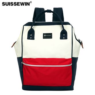 SUISSEWIN 新款大容量双肩包电脑包学生书包 日韩女手提两用旅行包情侣背包17117