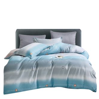 紫罗兰（Violet）床上四件套纯棉被套床单四件套床上用品全棉被罩被套奥兰新都时尚(蓝）-4VDZLPSS11043