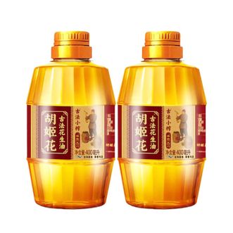 胡姬花 古法小榨花生油400ml*2组合装 宿舍小瓶装食用油共800ml 胡姬花 古法小榨花生油400ml*2组合装 宿舍小瓶装食用油共800ml