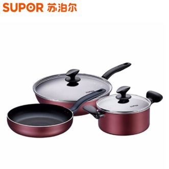 苏泊尔炒锅汤锅煎锅套装厨用家用豪华三件套锅具套装 T1314T(SUPOR) 苏泊尔炒锅汤锅煎锅套装厨用家用豪华三件套锅具套装 T1314T(SUPOR)