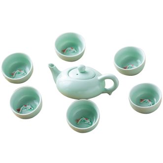 天喜 茶具套装家用陶瓷泡茶壶茶盘一壶六杯
