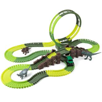 童励（tongli）  儿童电动恐龙轨道车玩具250件套