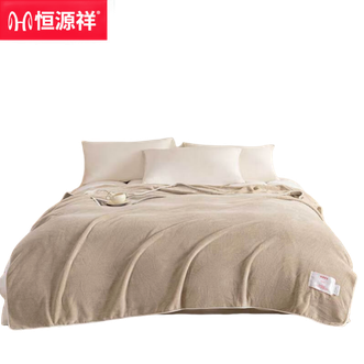 恒源祥 毛毯加厚保暖双拼法莱绒沙发午睡盖毯单人家用毯子 舒适毯(卡其) 恒源祥 毛毯加厚保暖双拼法莱绒沙发午睡盖毯单人家用毯子 舒适毯(卡其)