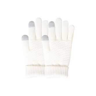凯速（KANSOON）  针织保暖触屏手套 黑色一双+白色一双