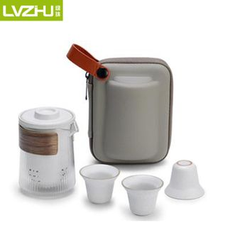 绿珠(lvzhu) 旅行茶具套装户外便携式收纳包陶瓷茶具套装Q-755(白) 绿珠(lvzhu) 旅行茶具套装户外便携式收纳包陶瓷茶具套装Q-755(白)