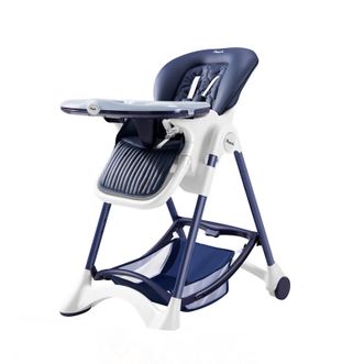 Pouch宝宝餐椅多功能婴儿可折叠便携式坐椅K05PLUS藏青依恋
