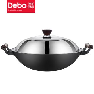 Debo 德铂铸铁锅 无涂层物理不粘 双耳铁锅 40cm高拱顶锅盖 蒸煮大空间 一锅多用 深度氮化防锈处理 Debo 德铂铸铁锅 无涂层物理不粘 双耳铁锅 40cm高拱顶锅盖 蒸煮大空间 一锅多用 深度氮化防锈处理