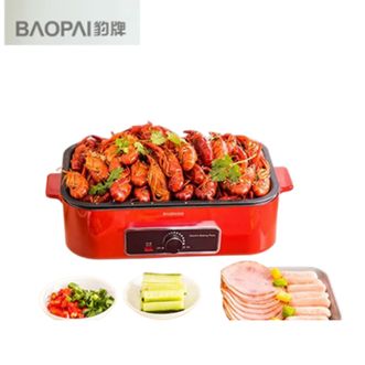豹牌  多功能料理锅 BP-WD018 六圆盘,深煮盘、平烤盘、丸子盘、条纹盘 盘身分离 豹牌  多功能料理锅 BP-WD018 六圆盘,深煮盘、平烤盘、丸子盘、条纹盘 盘身分离