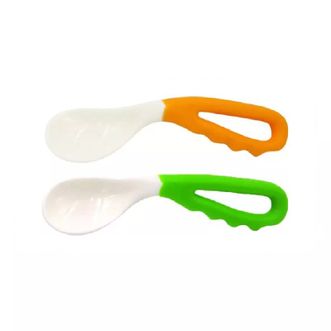 好孩子 儿童用品弯型双色汤勺(两个装）儿童哺喂餐具