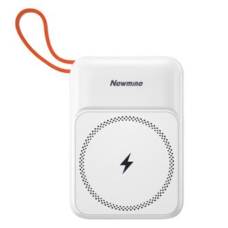 纽曼/Newsmy  10000毫安自带线磁吸无线快充移动电源 22.5W超级闪充多功能数显充电宝AL39白色