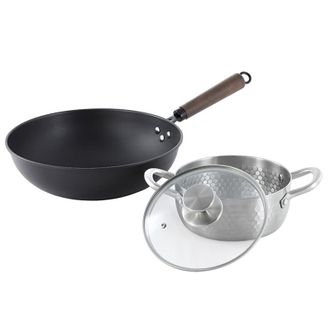 张小泉  锅具套装家用炒锅无涂层铁锅不锈钢加厚汤锅锤纹两件套 C35670100 张小泉  锅具套装家用炒锅无涂层铁锅不锈钢加厚汤锅锤纹两件套 C35670100