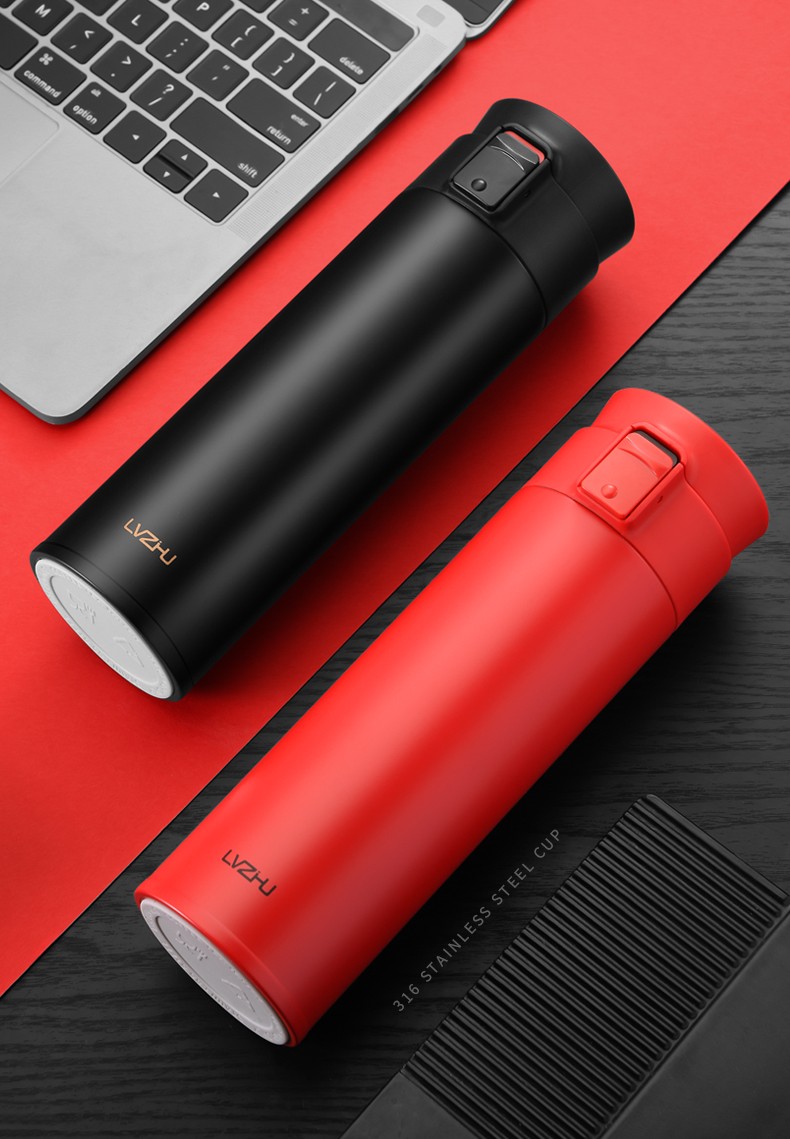 绿珠lvzhu保温杯450ml高档商务不锈钢车载便携水杯泡茶杯k173