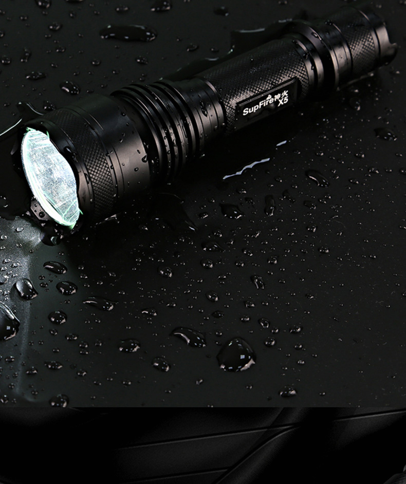 神火 强光手电筒超亮远射LED可充电照明户外骑行迷你家庭防水巡逻应急灯x5