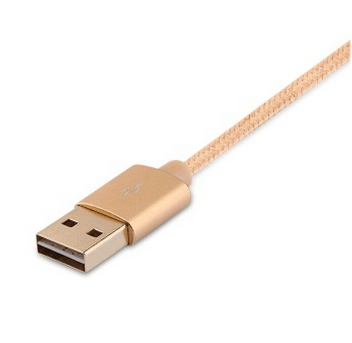 雷摄ls-d230 micro usb 数据线/充电线 双面usb双面安卓接口 1米 金色