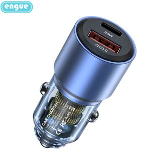 engue  恩谷车载一拖二快充充电器38W A+C 恩谷乐途EG-CM09蓝色