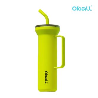 Oball  巨无霸吸管保温杯 316不锈钢内胆 高颜值水壶 节日礼物 冰桶杯 青柠绿 1000ml大容量 硅胶吸管