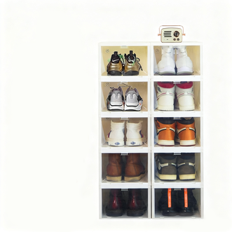 禧天龙  透明鞋盒前开盖收纳盒鞋子收纳箱加厚可叠加组合鞋柜潮鞋收纳创意自由组合坚固承压 6个装